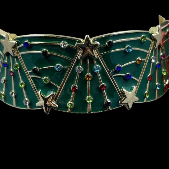 Holiday Lane Christmas Tree Bracelet Colorful Glam Festive Statement Jewelry - Picture 5 of 7
